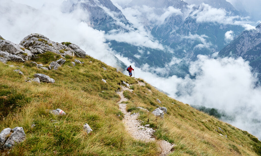 Men thru-hiking on the trails on a thru-hike